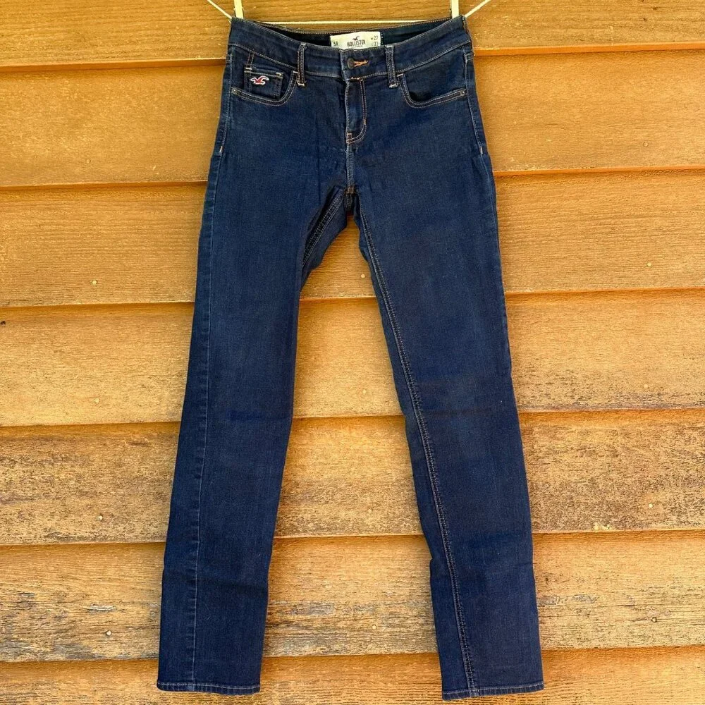 Hollister Cigarette Skinny Low Rise Dark Blue Size 27 - Picture 1 of 11